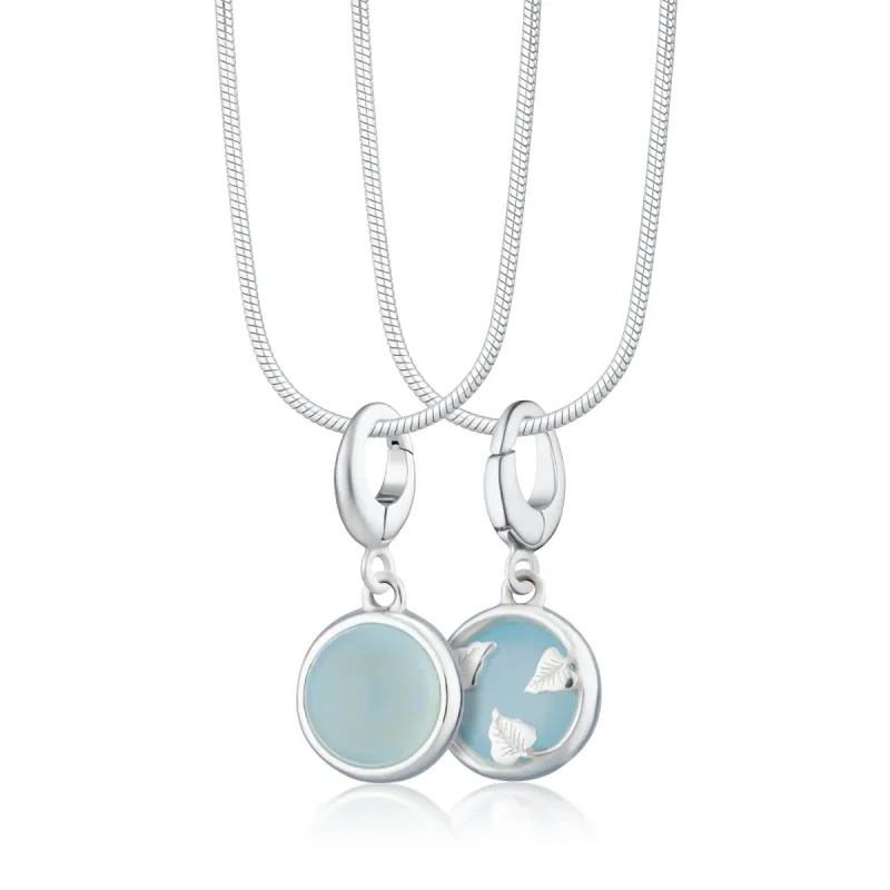 Silver Blue Agate Healing Stone Necklace (Confidence) sold by Lily Charmed