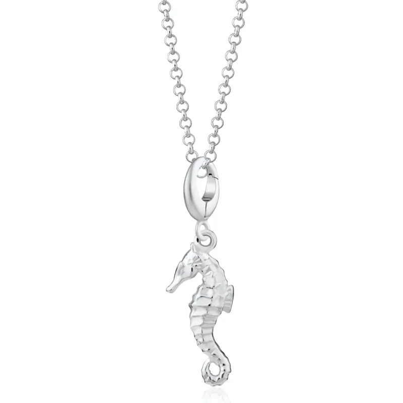 Silver Seahorse Necklace sold by Lily Charmed