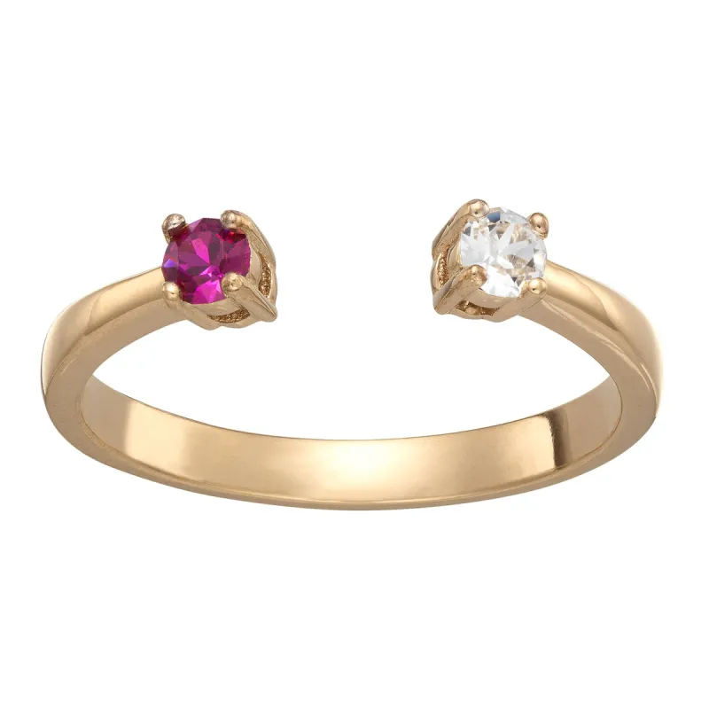 Gold over Sterling Couples Birthstone Ring sold by Limoges Jewelry