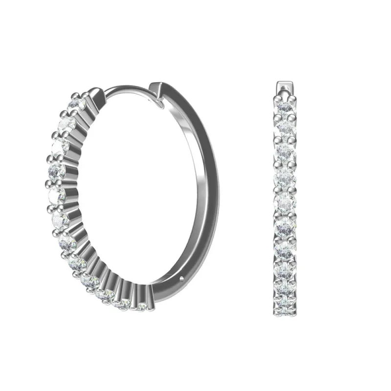 Paved Huggie Hoop Earrings sold by Ghetluxe