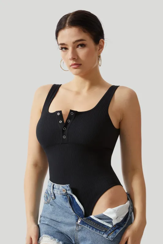 Thread Press Button Tummy Control Bodysuit sold by MOOSLOVER