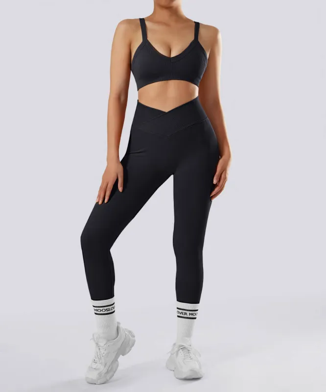 V Waist Legging Threaded Spaghetti Strap Sport Suit sold by MOOSLOVER