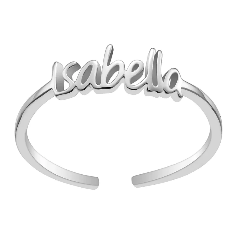 Sterling Silver Petite Name Ring sold by Limoges Jewelry