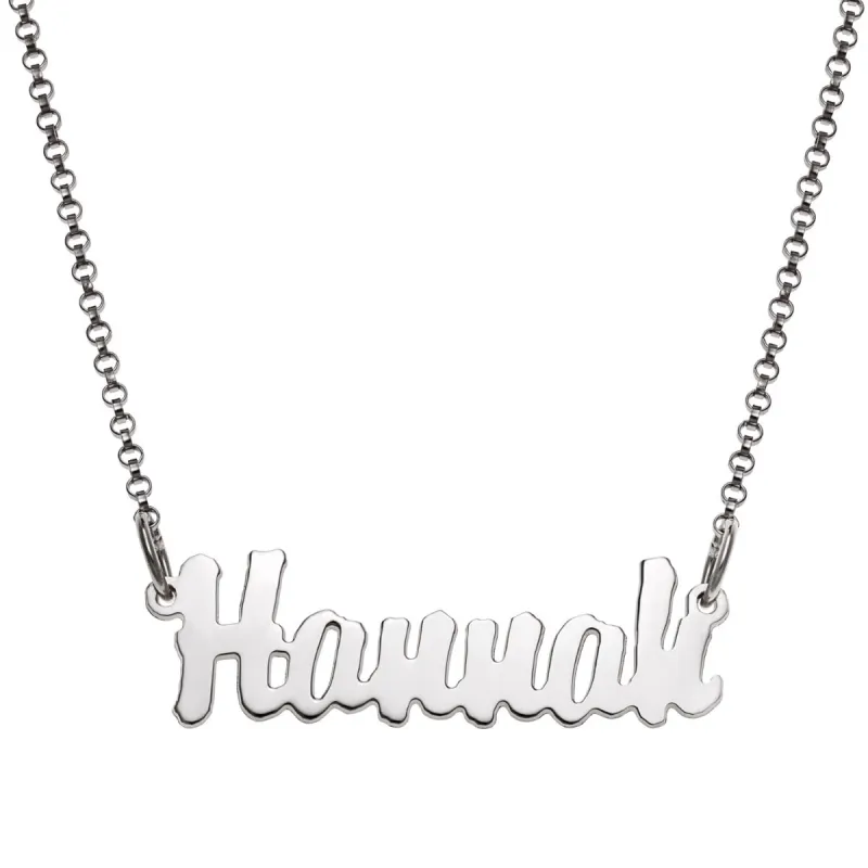 Sterling Silver Mini Name Necklace sold by Limoges Jewelry