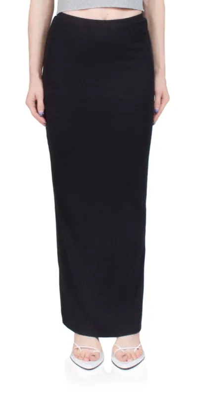 Emma Butter Rib Skirt Black sold by Maison Rogue