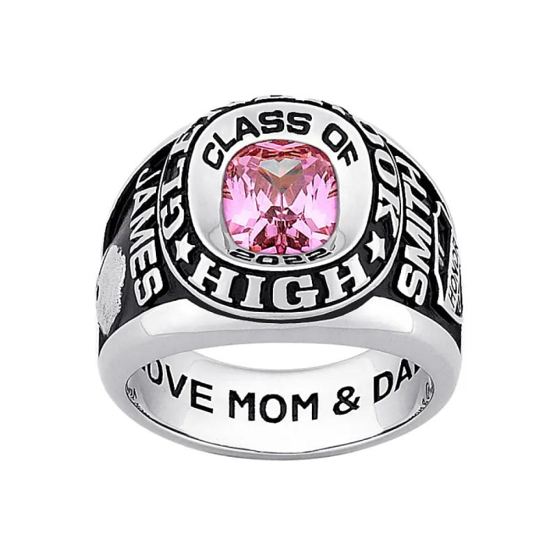 Sterling Silver Double Row Traditional Men's Class Ring sold by Limoges Jewelry
