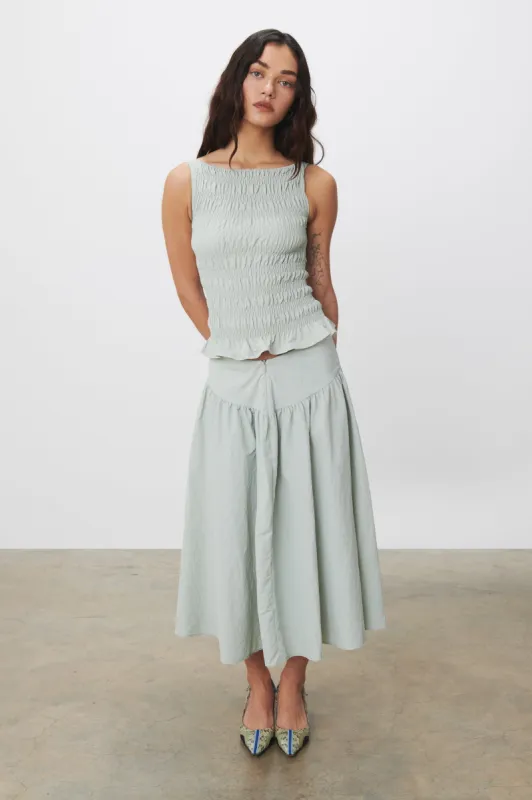 The Deba Midi Skirt, Oyster | Parallel