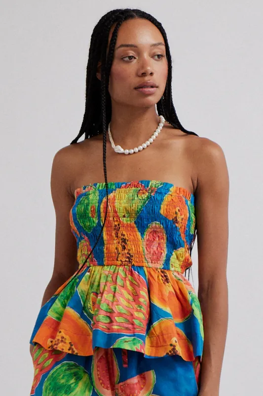 hope shirred cami - papaya print sold by Damson Madder