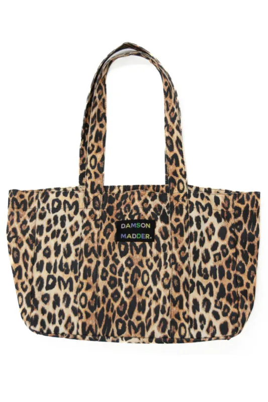 canvas leopard tote bag sold by Damson Madder