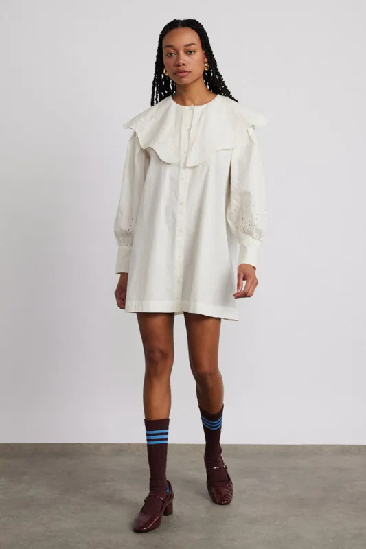 madder madder マダマダ　KUMORI mini dress mimi mini dress - off white broderie | Parallel