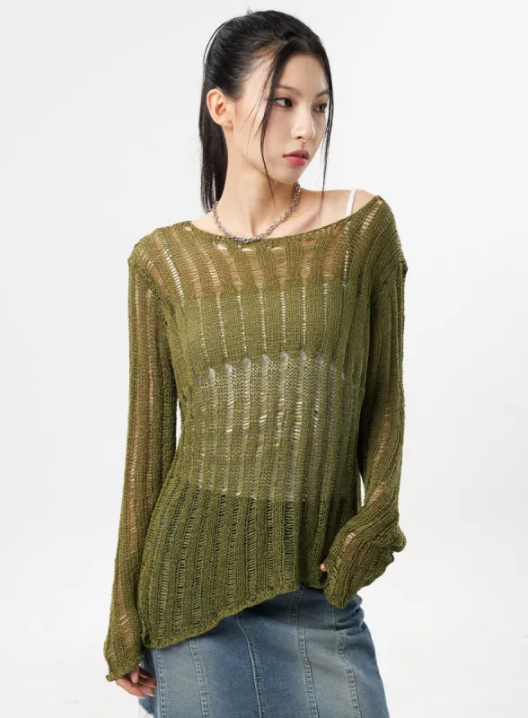 Mesh Sweater CU309 sold by Lewkin