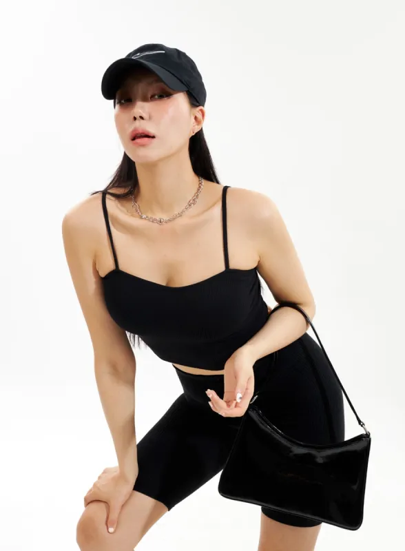 Thin Strap Ribbed Top IU312 sold by Lewkin