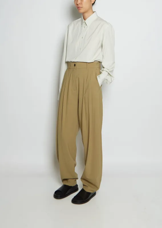 Bolin Double Pleat Wool Pants sold by La Garconne