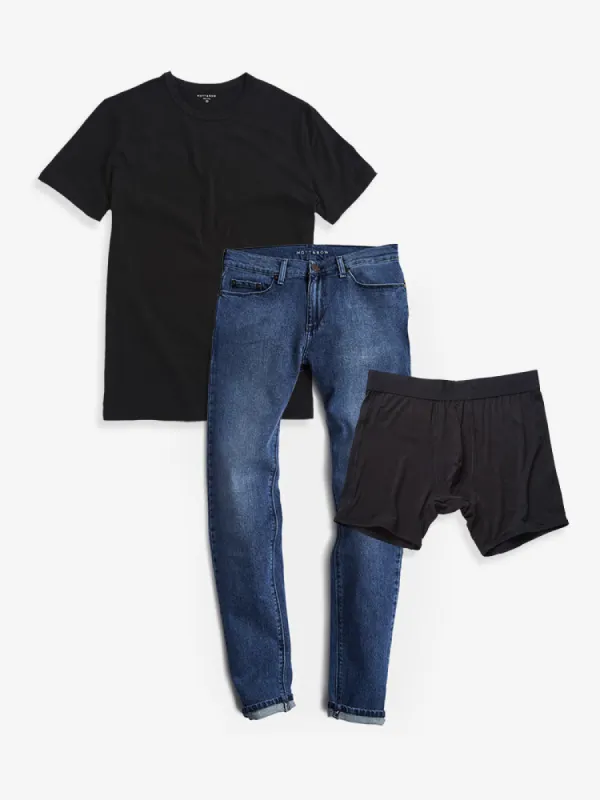 Set 05: 1 pair of Jeans + 1 Driggs Tee + 1 Boxer Brief sold by Mott & Bow