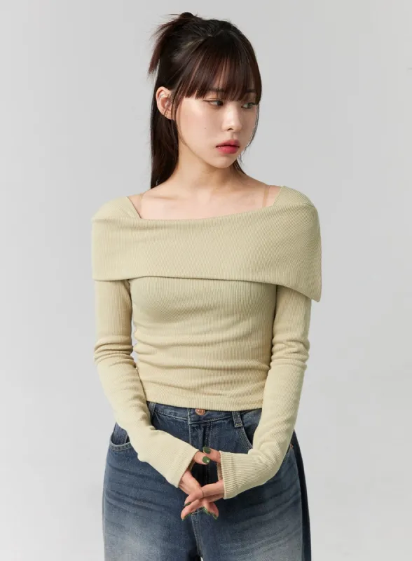 Slim Off-Shoulder Top CG331 sold by Lewkin