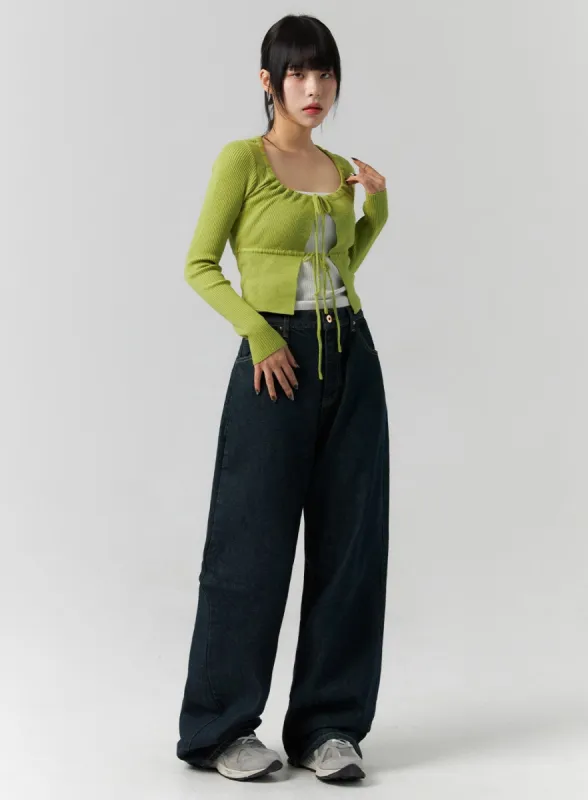 Wide Leg Indigo Jeans CS318 sold by Lewkin