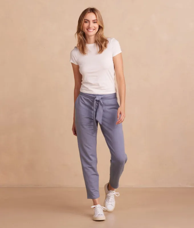 The Softest French Terry Tie-Waist Pant - Slate sold by Summersalt