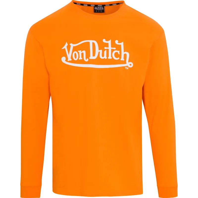 Von Dutch Originals Logo Orange LS Tee sold by Von Dutch