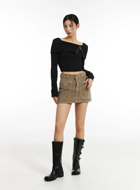 Corduroy Front Pocket Skorts IN308 sold by Lewkin