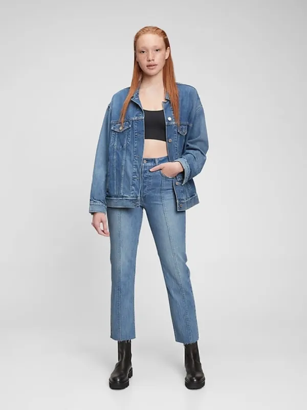 High Rise Cheeky Straight Jeans sold by GAP