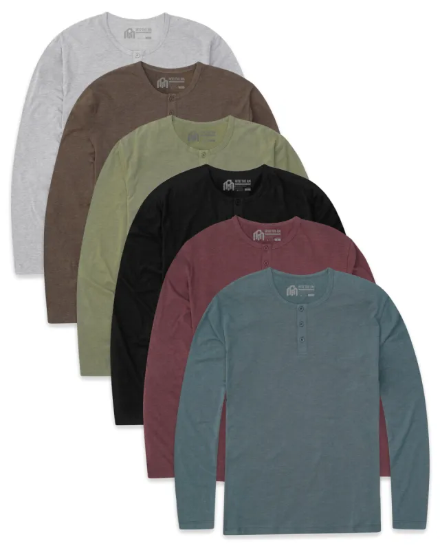 Custom 6 Pack Long Sleeve Henley - Non-Branded sold by INTO THE AM