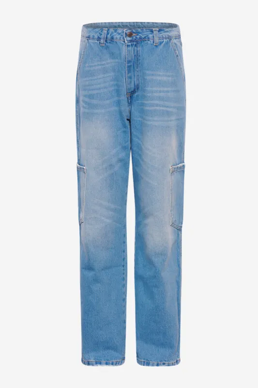 Rory Cargo Jeans Light Blue Washed sold by Noella Fashion
