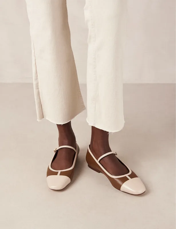 Alohas Agate Leather Tan Ballet Pumps sold by Nobody's Child