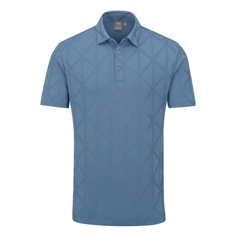 Ping Lenny Jacquard Golf Polo Shirt - Coronet Blue sold by Original Green