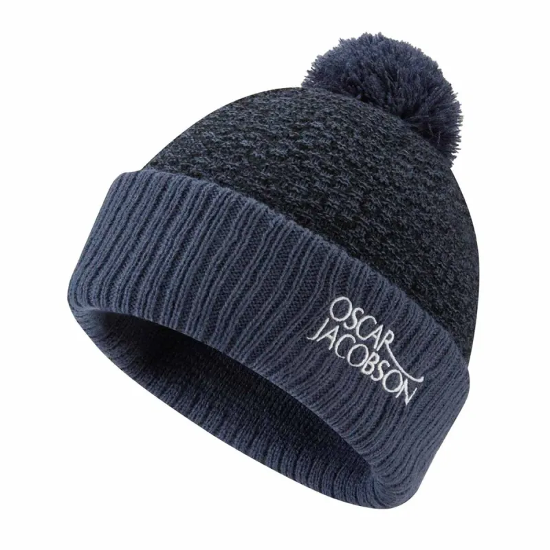 Oscar Jacobson Tammis Bobble Hat - China Blue Marl sold by Original Green