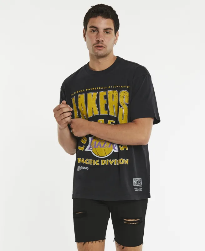 Division Arch Lakers T-Shirt Faded Black sold by Neverland