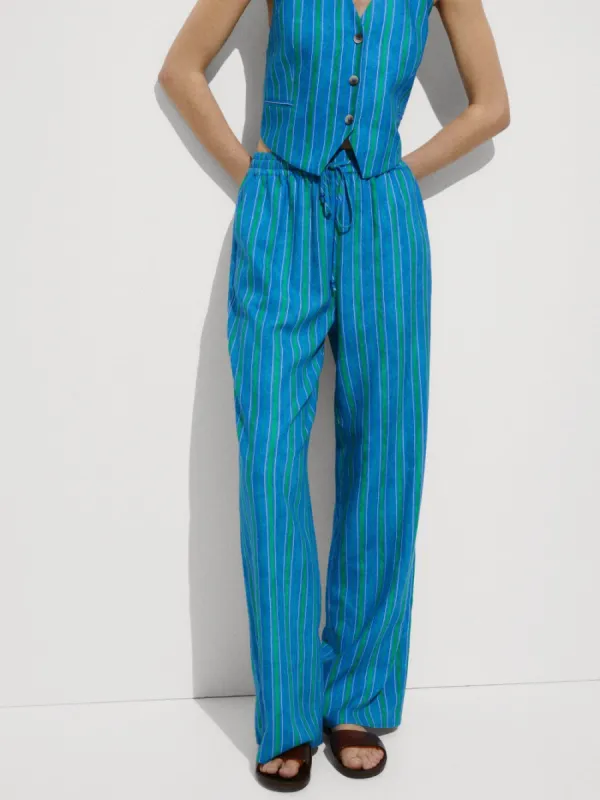 Striped Printed High Waist Trousers sold by Like My Choice