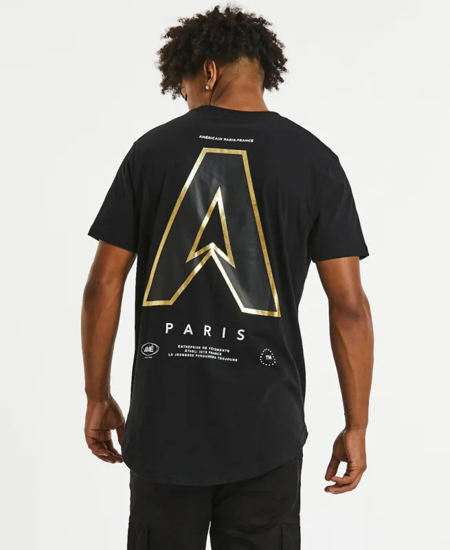 Star Struck Dual Curved T-Shirt Jet Black sold by Neverland