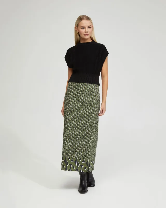 Grechen Boarder Print Skirt sold by Oxford Shop