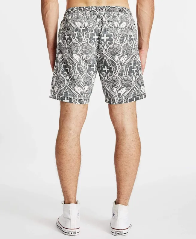 Silent Beach Shorts White/Black Print sold by Neverland