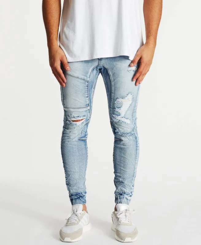 Spartan Denim Jogger Pants Worn'N'Torn sold by Neverland