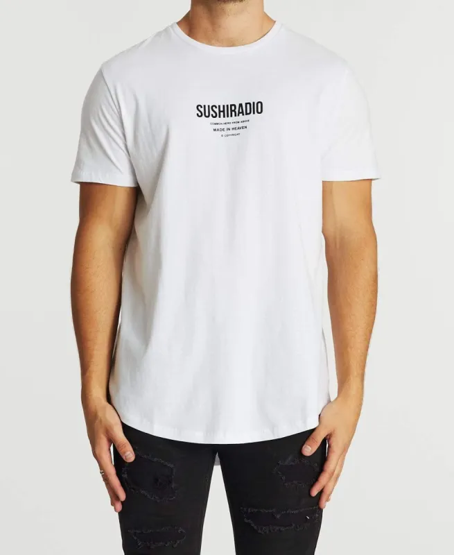Valleys Dual Curved T-Shirt White sold by Neverland