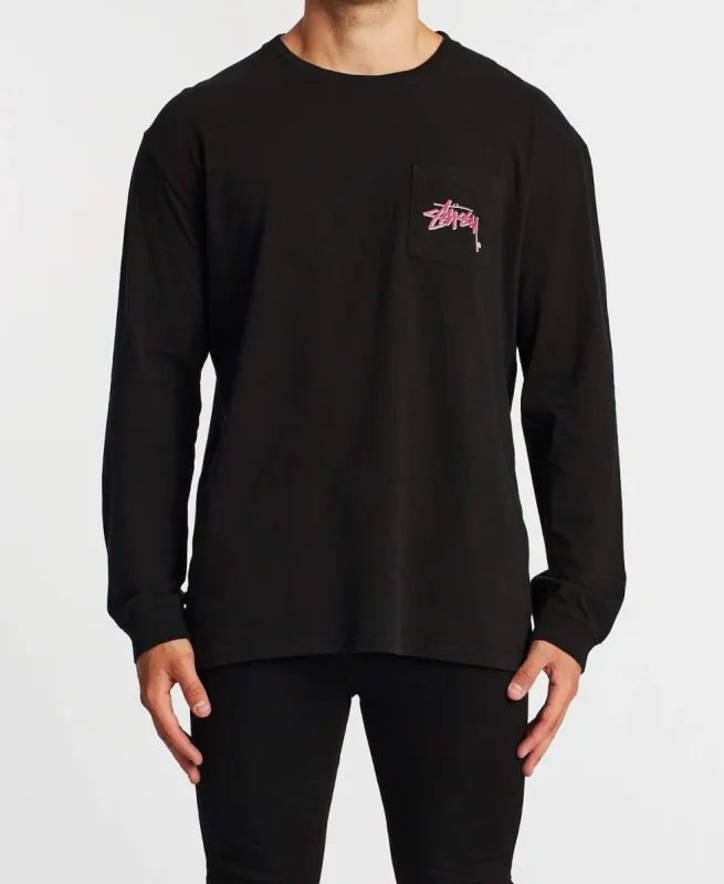 Stock Long Sleeve T-Shirt Pigment Black sold by Neverland