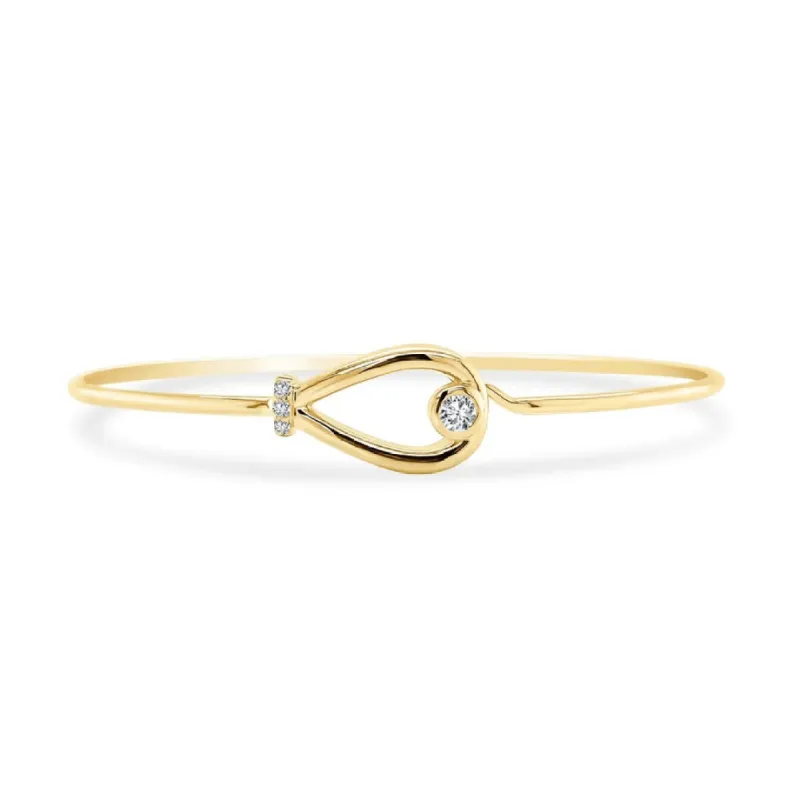 Diamond Bezel Loop Bangle sold by LINDSEY LEIGH JEWELRY