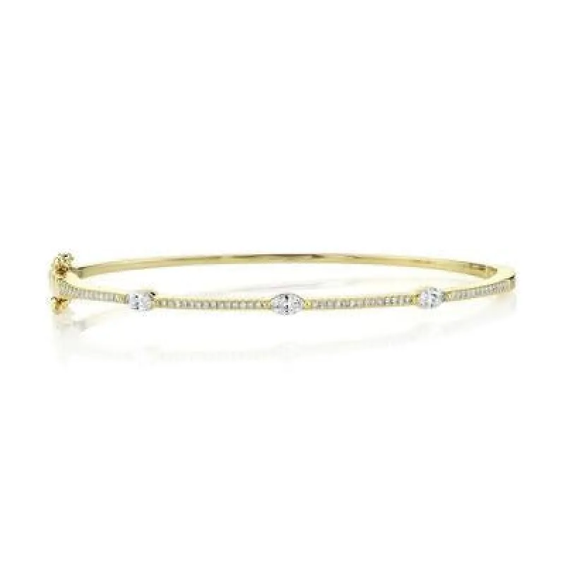 Diamond Marquise Bangle sold by LINDSEY LEIGH JEWELRY