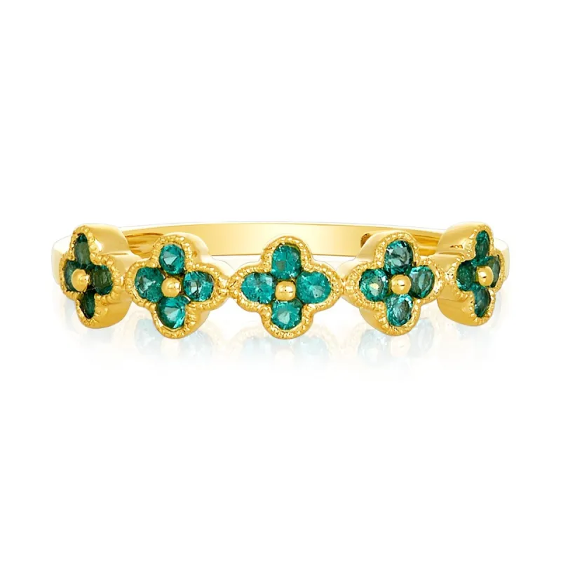 Gemstone Clover Band sold by LINDSEY LEIGH JEWELRY
