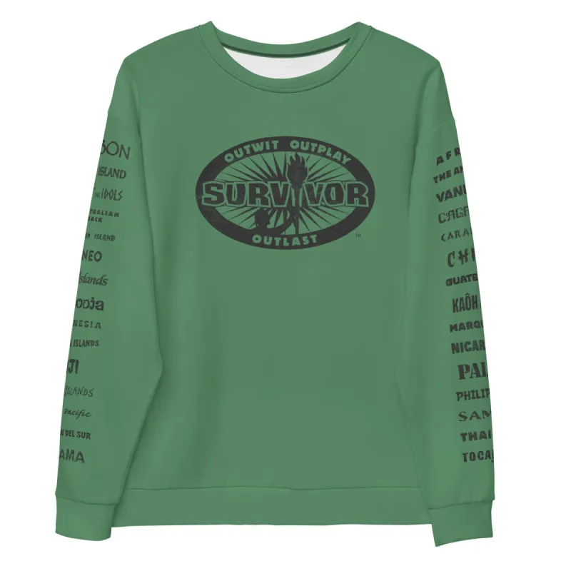 Survivor Location List Adult Crewneck sold by Paramount Shop