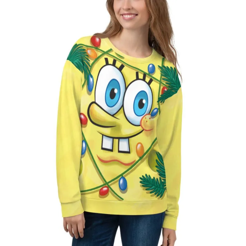 SpongeBob Holiday Festive Crew Neck Sweatshirt sold by Paramount Shop