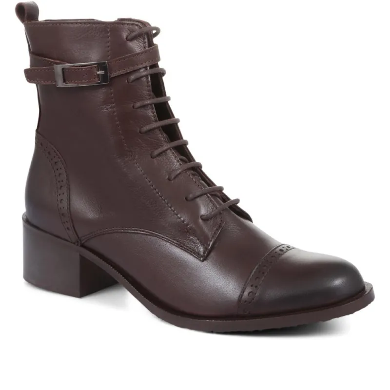Madie Heeled Leather Ankle Boots - MADIE / 320 433 sold by Shoe-Shop