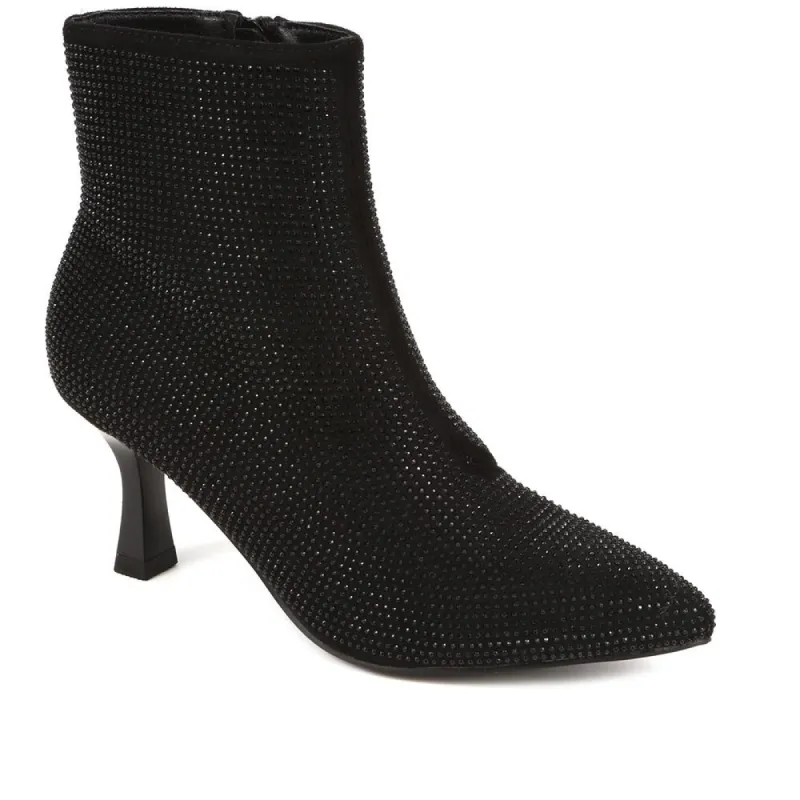 Jewelled Stiletto Heel Ankle Boots - BELWBINS38102 / 324 201 sold by Shoe-Shop