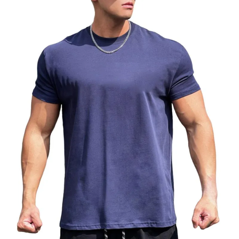 Men's Loose Cotton Round Neck Short Sleeve Sports Casual T-shirt 28640821Z sold by Manly