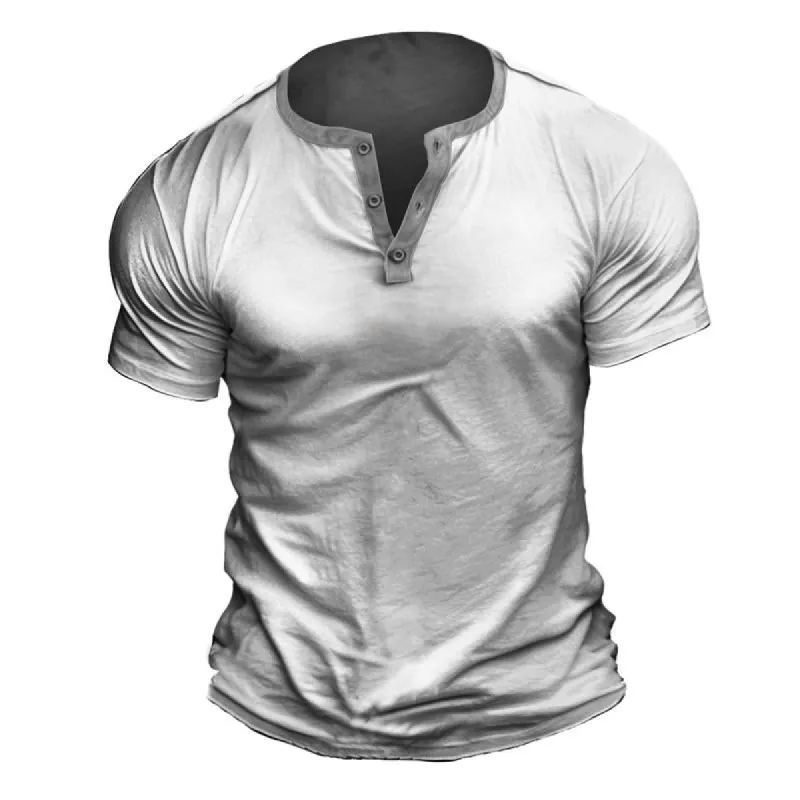 Men's Casual Short Sleeve Henley T-Shirt 40420557X sold by Manly