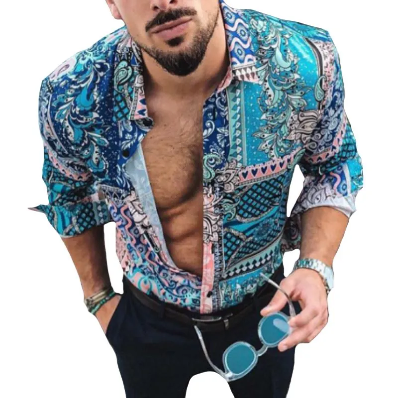 Men's Casual Vintage Long Sleeve Shirt 06295756TO sold by Manly