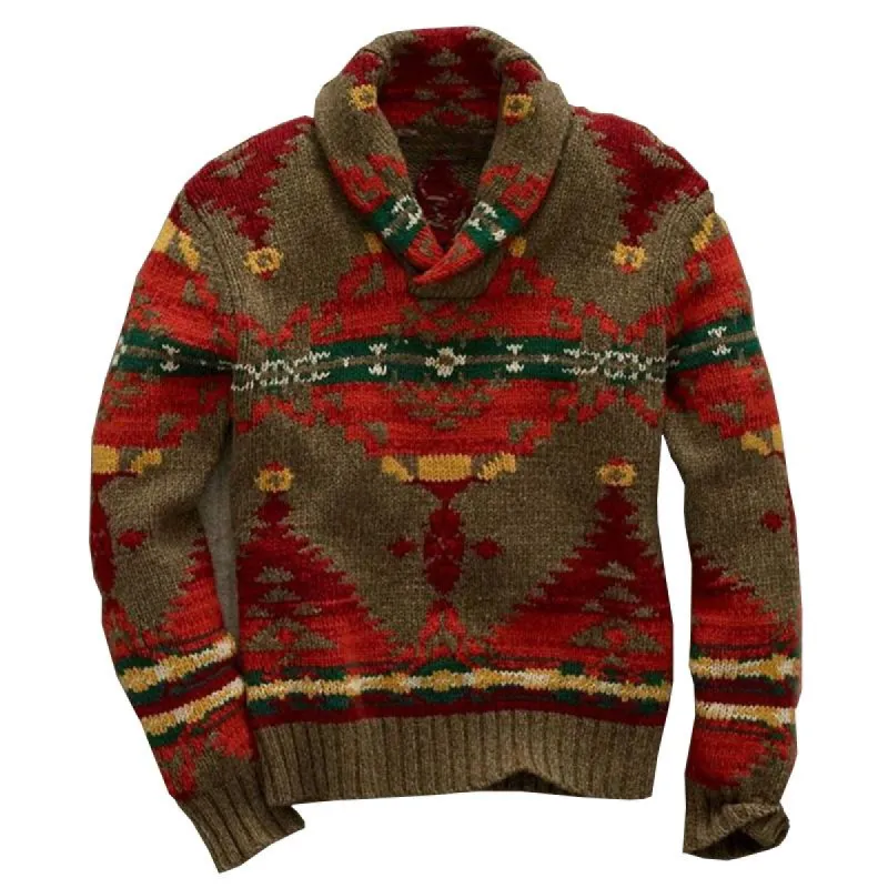 Men's Jacquard Long Sleeve Knit Sweater 64047398X sold by Manly