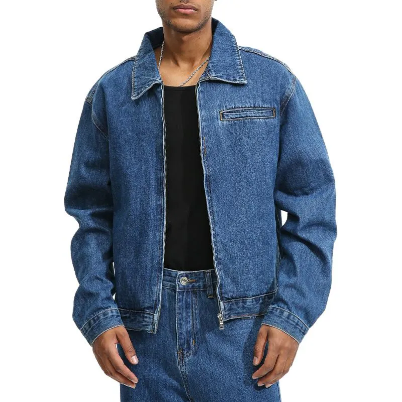 Men's Vintage Washed Chest Pocket Denim Jacket 93970107Y sold by Manly