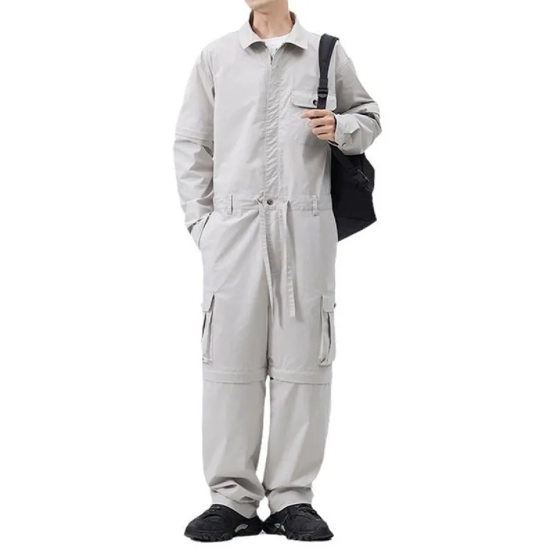 Men's Loose Detachable Multi-Pocket Cargo Jumpsuit Coverall 66052731Y sold by Manly